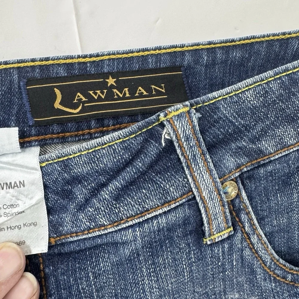 Vintage Junior's Size 13/14 Lawman Western Relaxed Fit Blue Jeans‎ EUC Flare